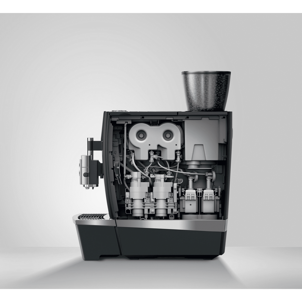 JURA GIGA X8c – de beste volautomatische koffiemachine voor professioneel gebruik, met nieuw binnenwerk, robuuste combi-uitloop en intuïtieve touch display. Inclusief gratis dealerpakket.